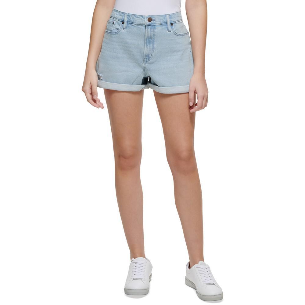 商品Calvin Klein|Rolled-Cuff Mom Shorts,价格¥265,第1张图片