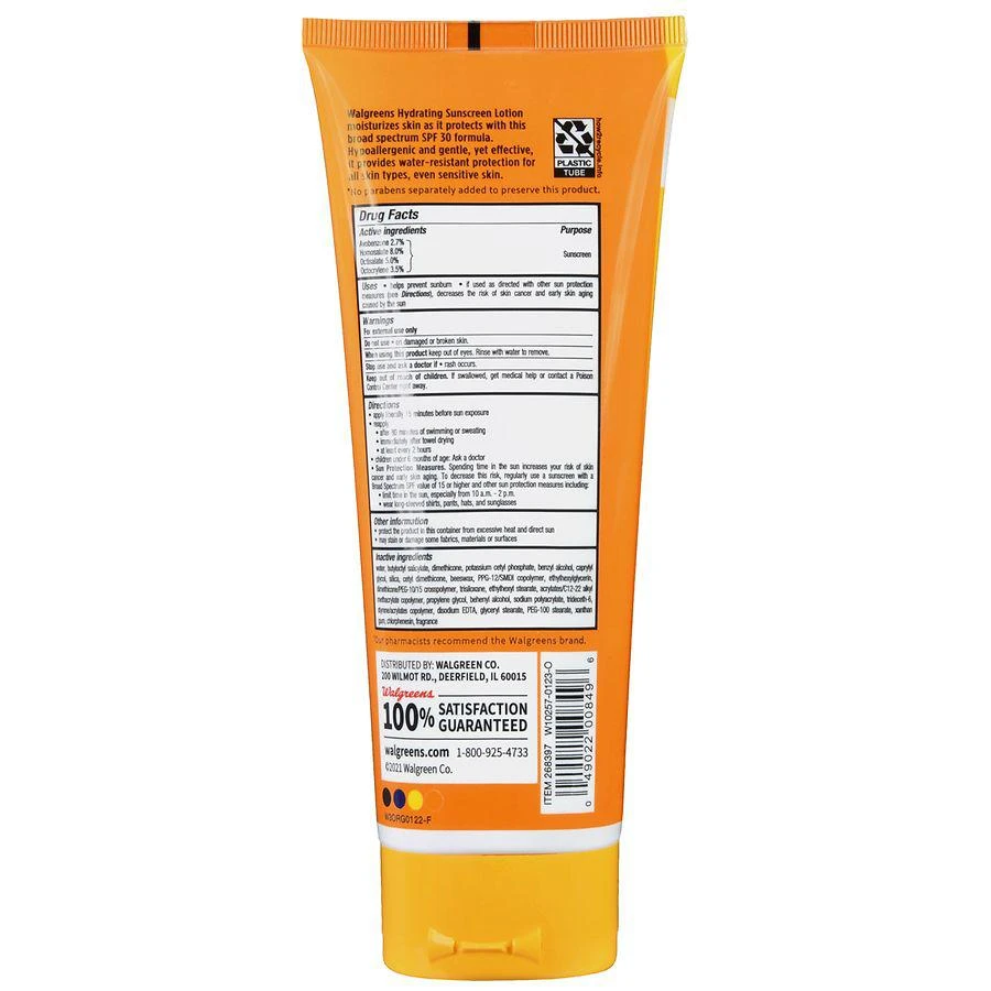商品Walgreens|Hydrating Sunscreen Lotion SPF 30,价格¥63,第3张图片详细描述