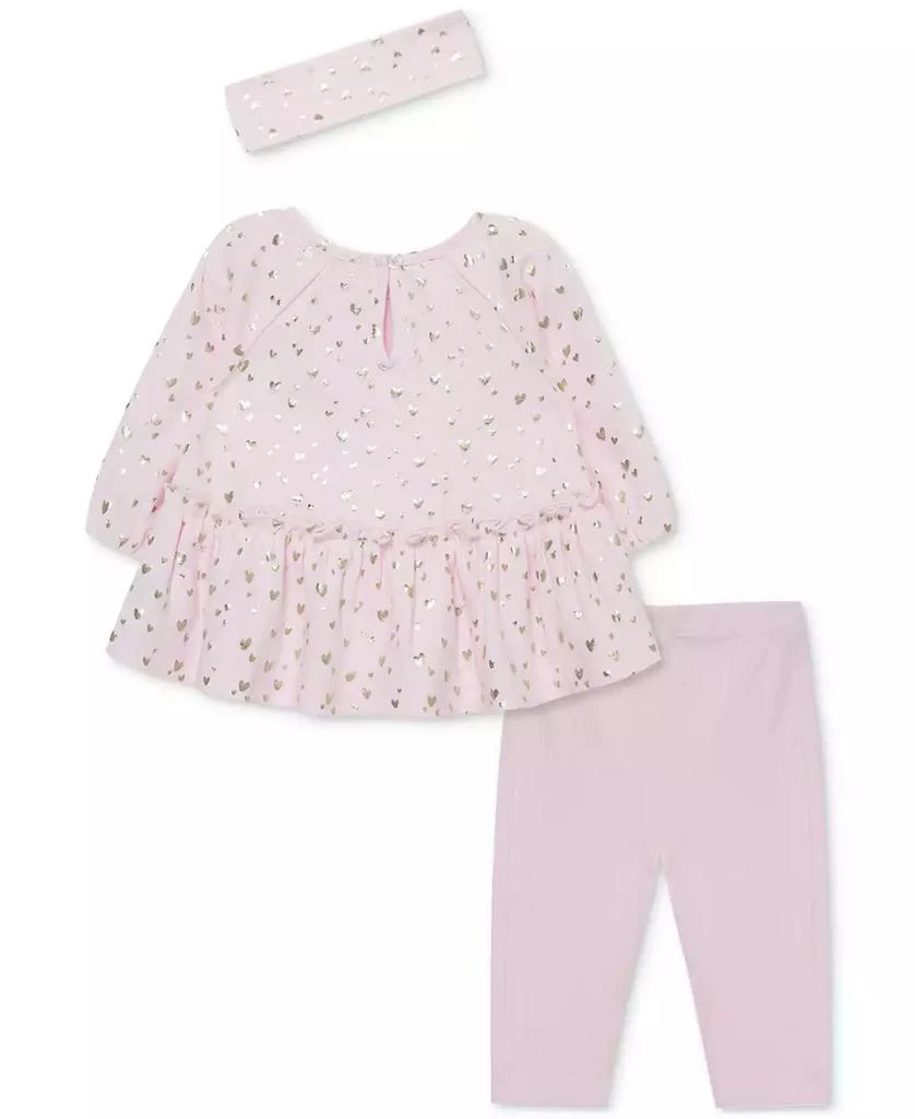 商品Little Me|Baby Girls Cotton Shiny Hearts Tunic, Leggings & Headband Set,价格¥125,第3张图片详细描述