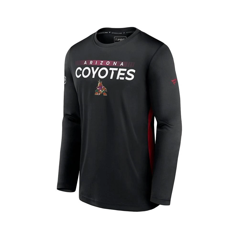 商品Fanatics|Men's Branded Black Arizona Coyotes Authentic Pro Rink Performance Long Sleeve T-shirt,价格¥425,第3张图片详细描述