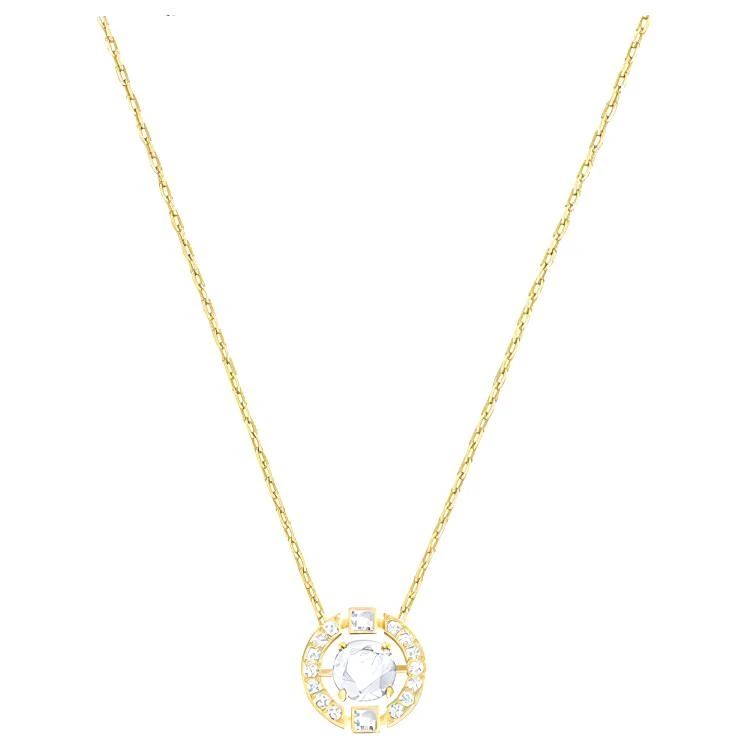 商品[国内直发] Swarovski|施华洛世奇 跳动的心 水晶 项链 女款 白色＆镀金色链,价格¥1821,第1张图片