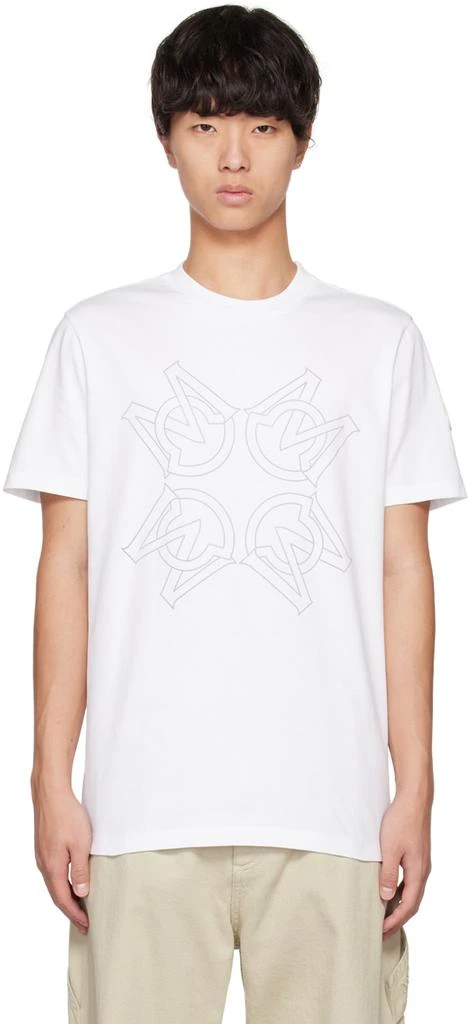 商品Moncler|White Monogram T-Shirt,价格¥3347,第1张图片