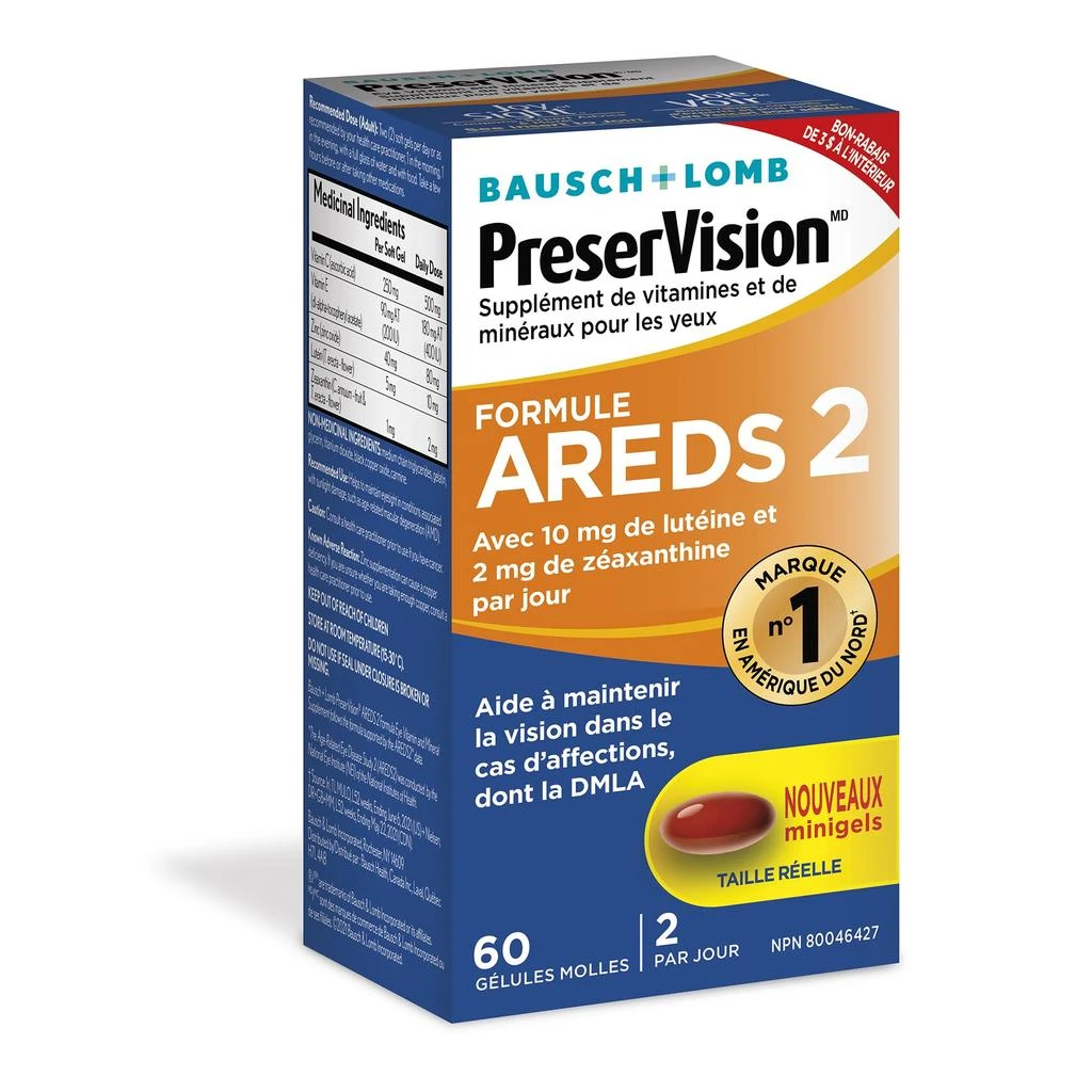 PreserVision AREDS 2 Eye Vitamin & Mineral Supplement, Contains Lutein, Vitamin C, Zeaxanthin, Zinc & Vitamin E, 60 Minigels (Packaging May Vary) 商品