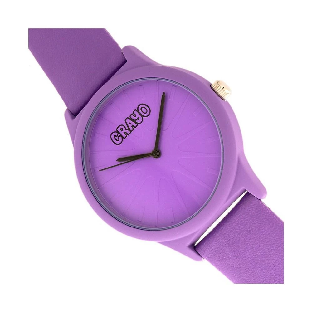 商品Crayo|Unisex Splat Purple Leatherette Strap Watch 38mm,价格¥372,第2张图片详细描述
