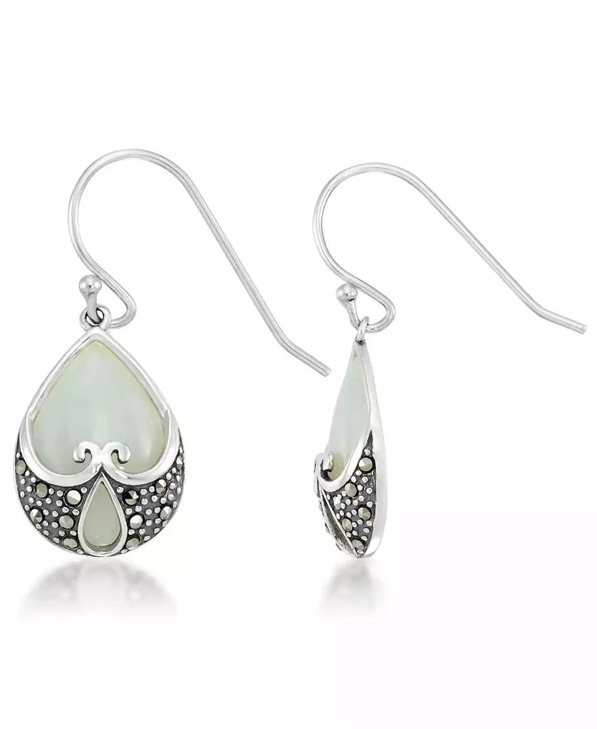 商品Macy's|Jade Heart Shape Teardrop Dangle Earrings,价格¥365,第1张图片