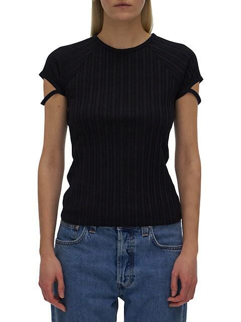 商品Helmut Lang|Rib-Knit Cotton T-Shirt,价格¥1112,第5张图片详细描述