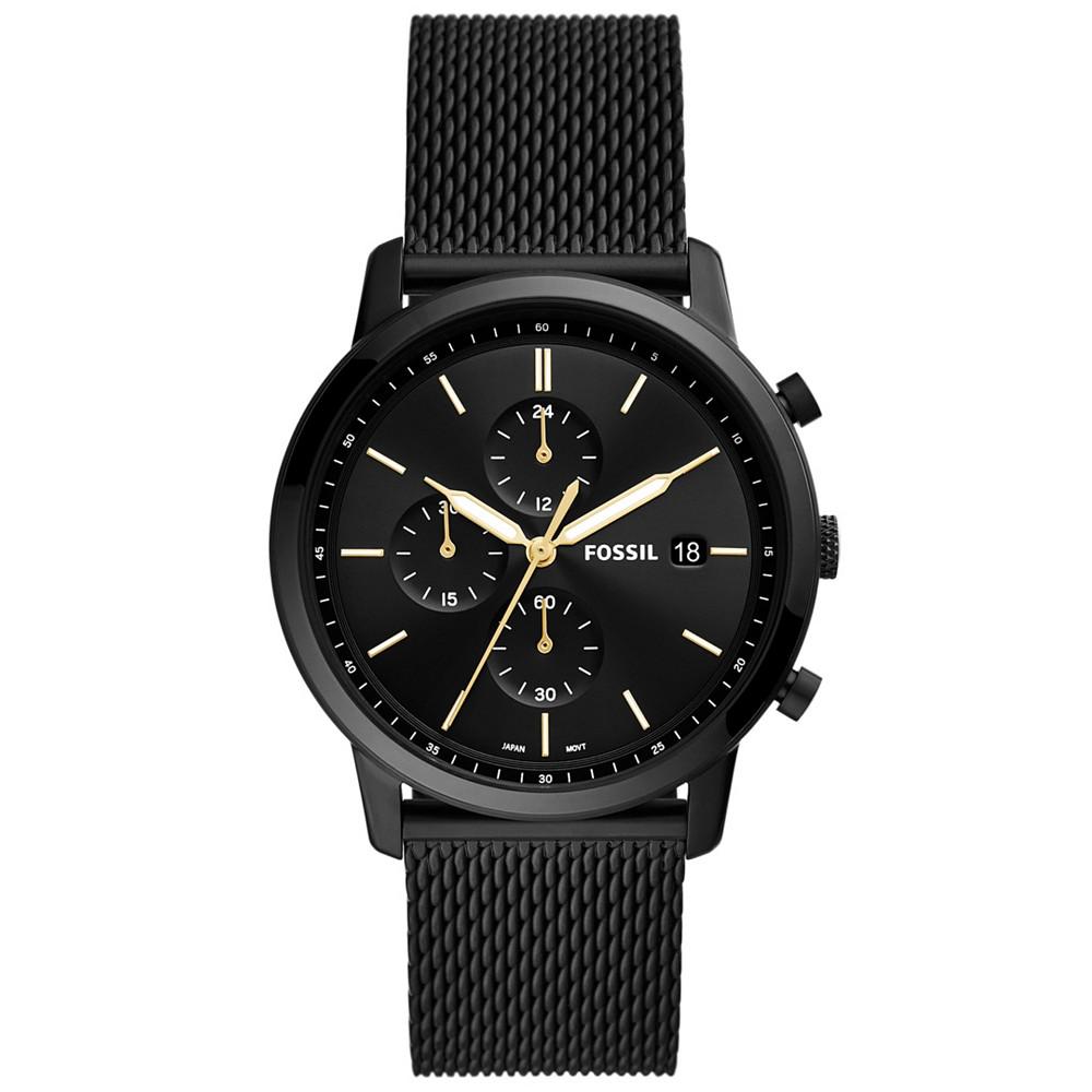 Men's Minimalist Black Stainless Steel Mesh Watch, 42mm商品第1张图片规格展示