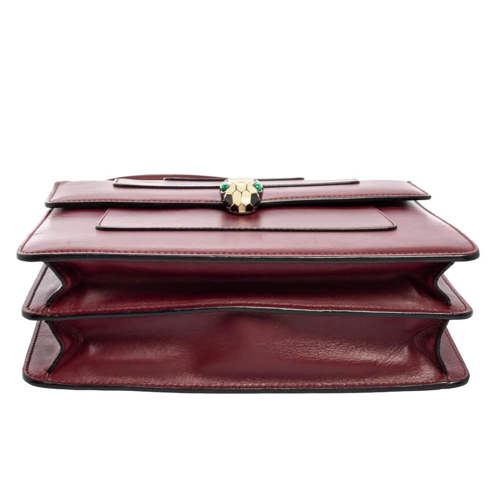 Bvlgari Burgundy Leather Serpenti Forever Top Handle Bag 商品