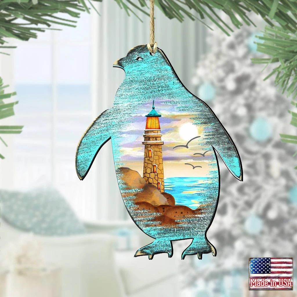 商品Designocracy|Designocracy Penguins - 8198542 Wooden Ornaments Set of 2,价格¥206,第2张图片详细描述