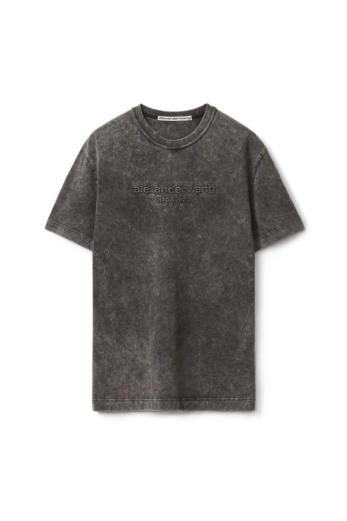 商品Alexander Wang|男式 紧凑型平纹针织压纹徽标T恤,价格¥1687,第1张图片