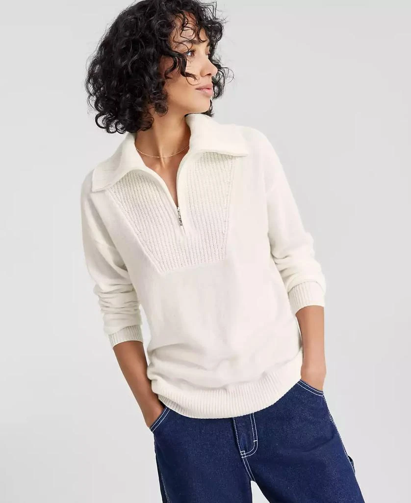 商品Charter Club|100% Cashmere Women's Quarter-Zip Sweater, Created for Macy's,价格¥534,第1张图片