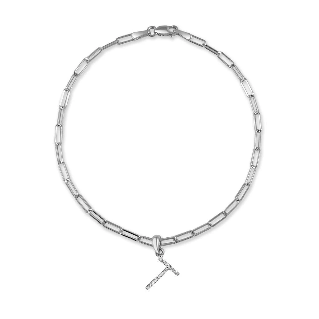 14k White Gold & Diamond Initial Link Bracelet 商品