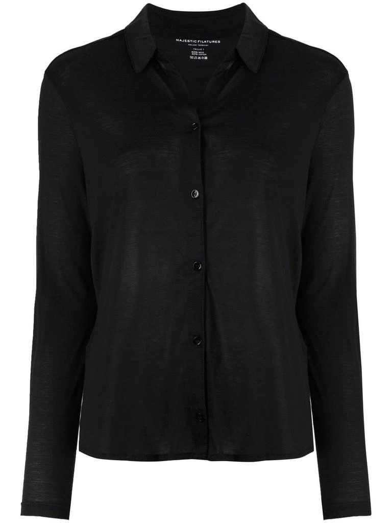 商品MAJESTIC FILATURES|MAJESTIC FILATURES Silk blend cotton shirt,价格¥1249,第1张图片