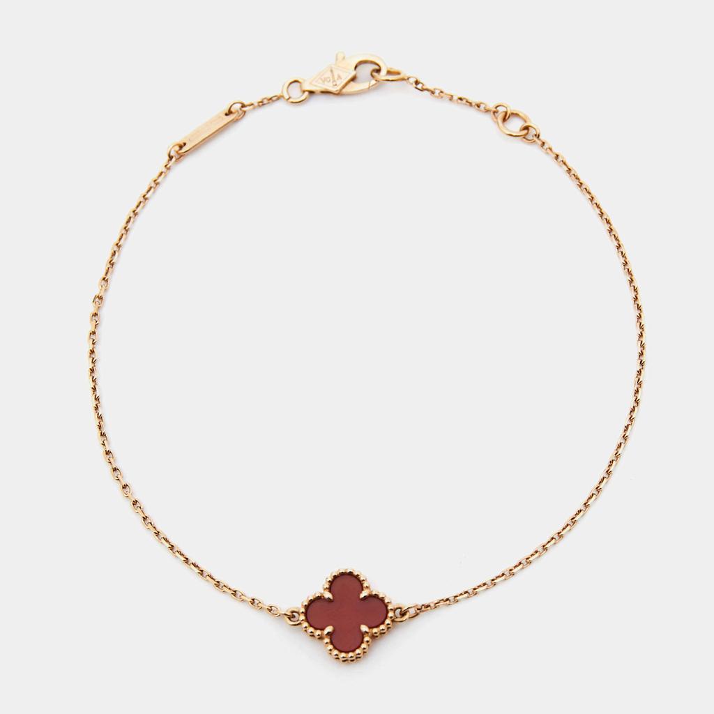 Van Cleef & Arpels Sweet Alhambra Carnelian 18k Rose Gold Bracelet商品第1张图片规格展示
