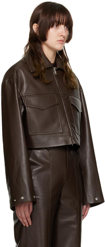 商品Nanushka|Brown Sapir Regenerated Leather Jacket,价格¥4812,第4张图片详细描述