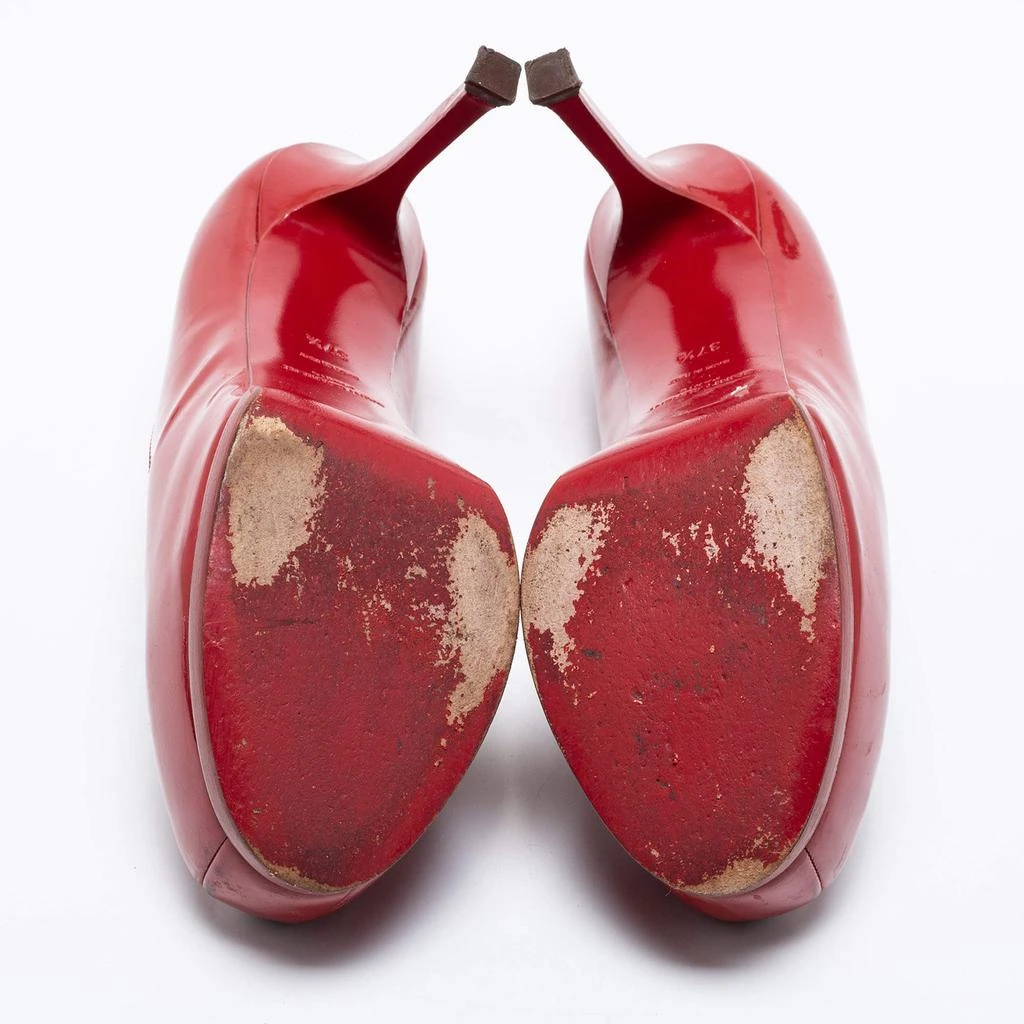 Saint Laurent Red Patent Leather Tribtoo Platform Pumps Size 37.5 商品