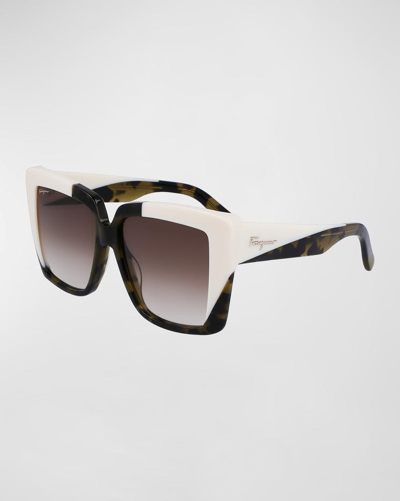 Color-Block Square Acetate Sunglasses商品第1张图片规格展示