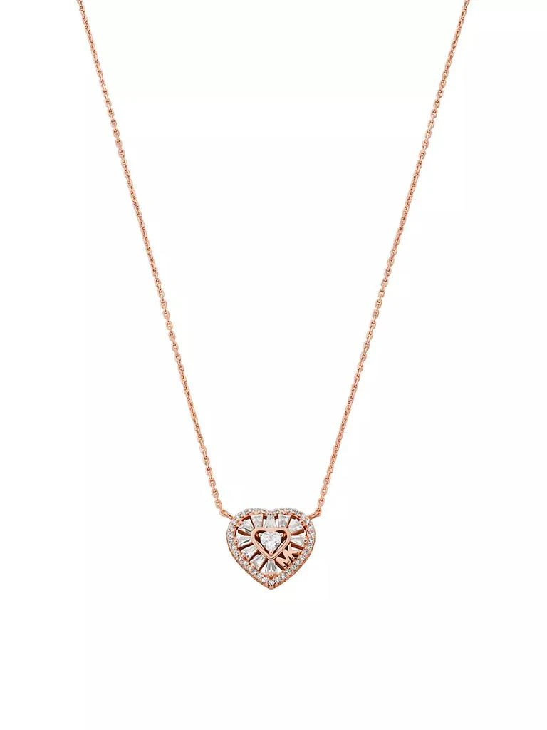 商品Michael Kors|14K Rose Gold-Plated & Cubic Zirconia Heart Pendant Necklace,价格¥1126,第3张图片详细描述