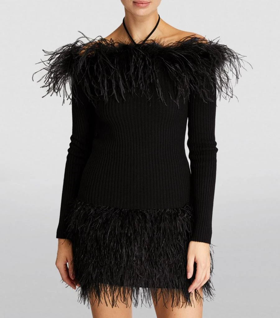 商品GIUSEPPE DI MORABITO|Feather-Trimmed Off-The-Shoulder Sweater,价格¥4980,第3张图片详细描述