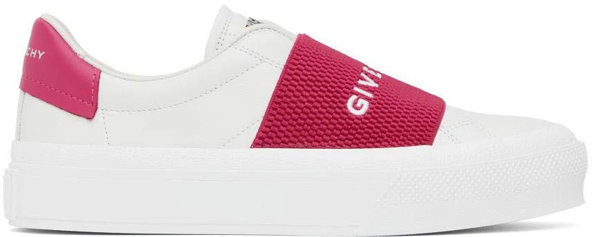 商品Givenchy|White & Pink City Sport Low-Top Sneakers,价格¥2896,第1张图片