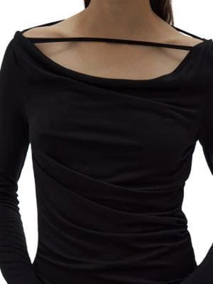 商品Helmut Lang|Scala Long Sleeve Asymmetric Top,价格¥299,第4张图片详细描述