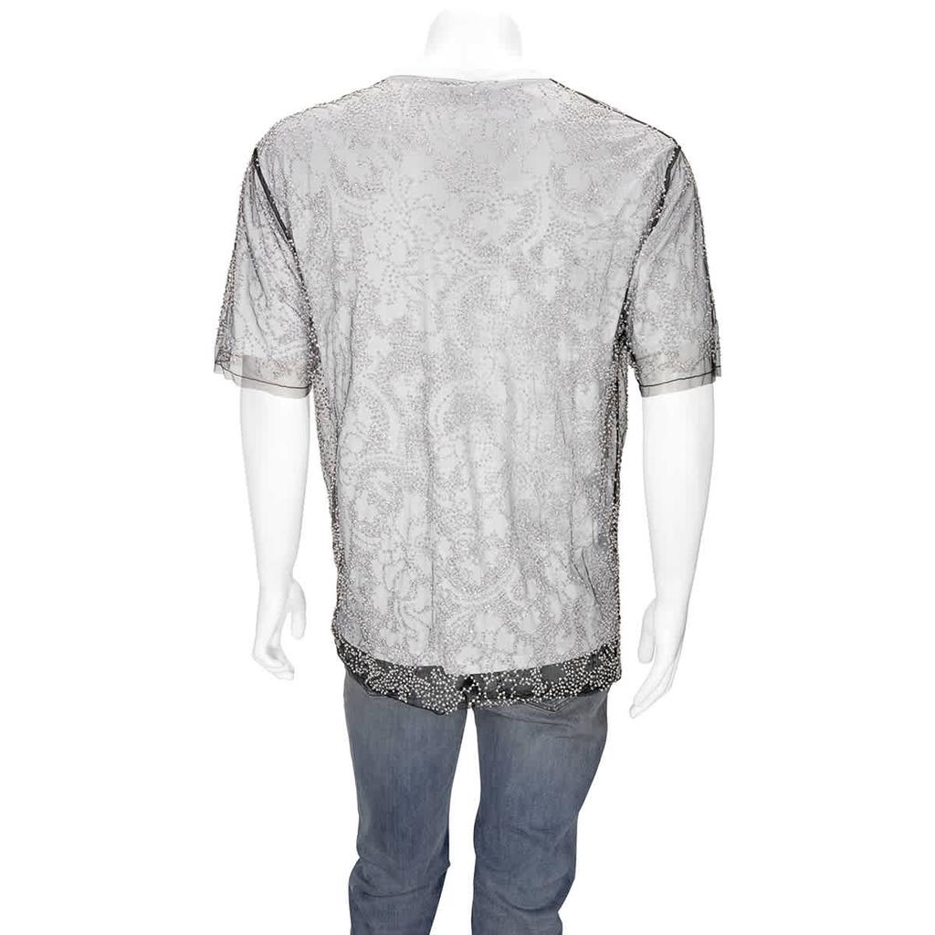 Burberry Mens Beaded Tulle And Cotton T-shirt, Size Medium商品第3张图片规格展示