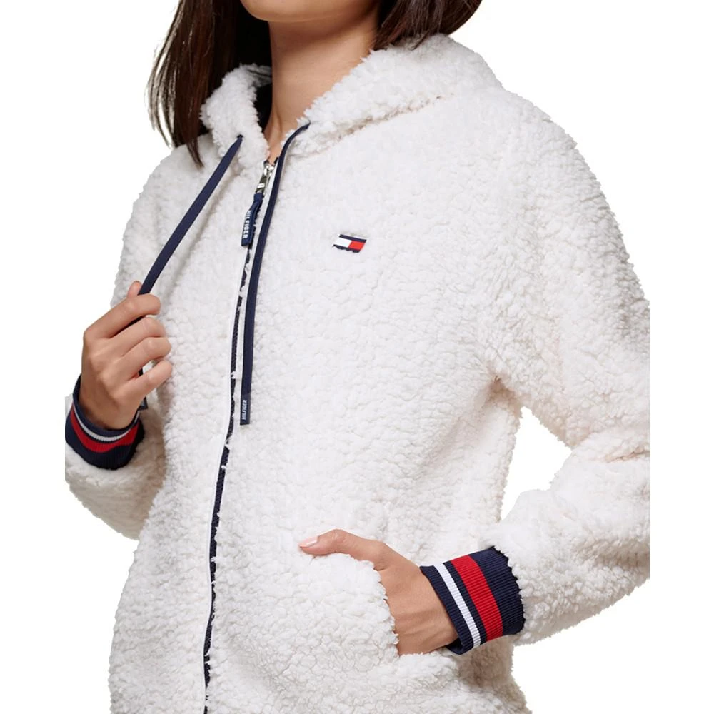 商品Tommy Hilfiger|Women's Cropped  Faux Sherpa Hooded Jacket,价格¥380,第5张图片详细描述