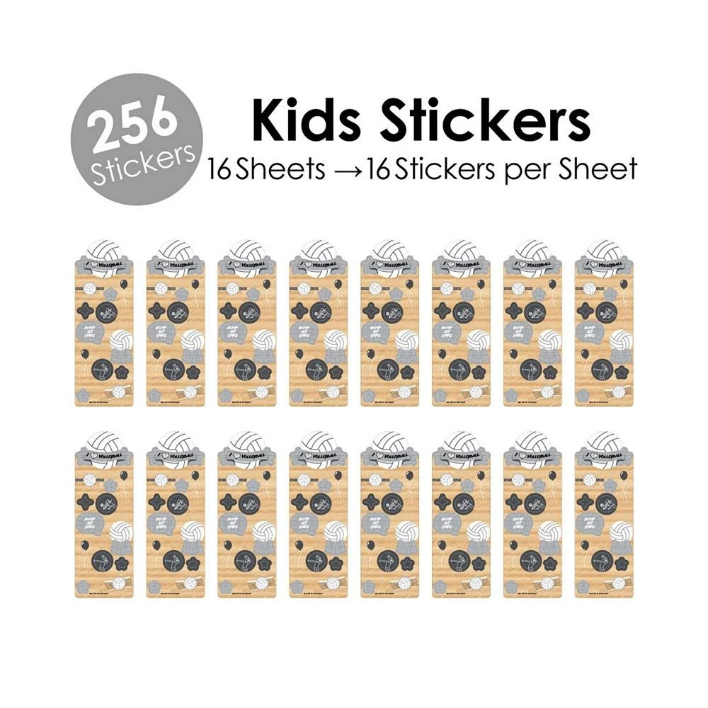 商品Big Dot of Happiness|Bump, Set, Spike - Volleyball - Favor Kids Stickers - 16 Sheets - 256 Stickers,价格¥112,第2张图片详细描述