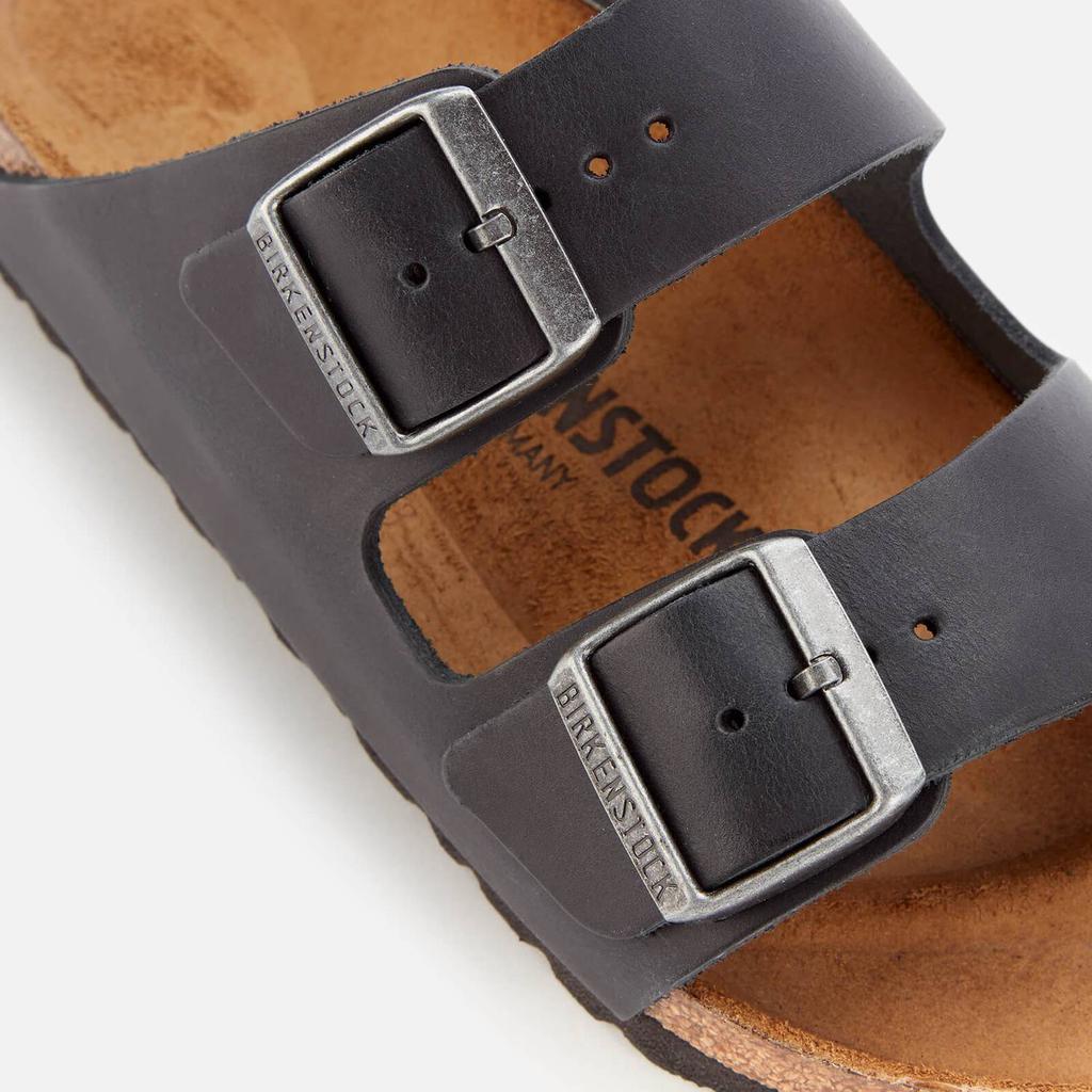 Birkenstock Women's Arizona Slim Fit Oiled Leather Double Strap Sandals - Black商品第4张图片规格展示