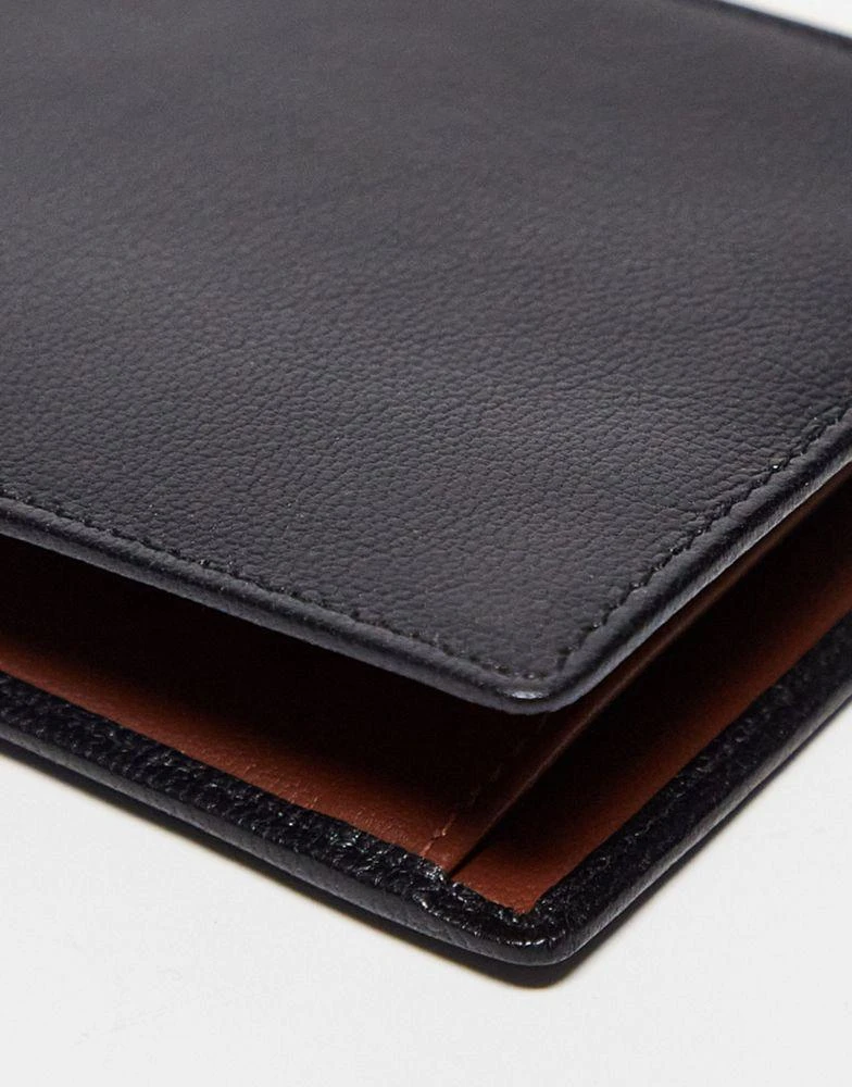 商品ASOS|ASOS DESIGN real leather wallet in black with brown internals,价格¥122,第2张图片详细描述