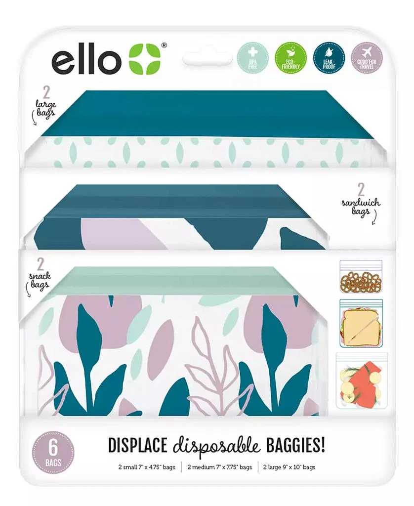商品Ello|PEVA Assorted Food Storage Bags, 6-Pack,价格¥101,第2张图片详细描述