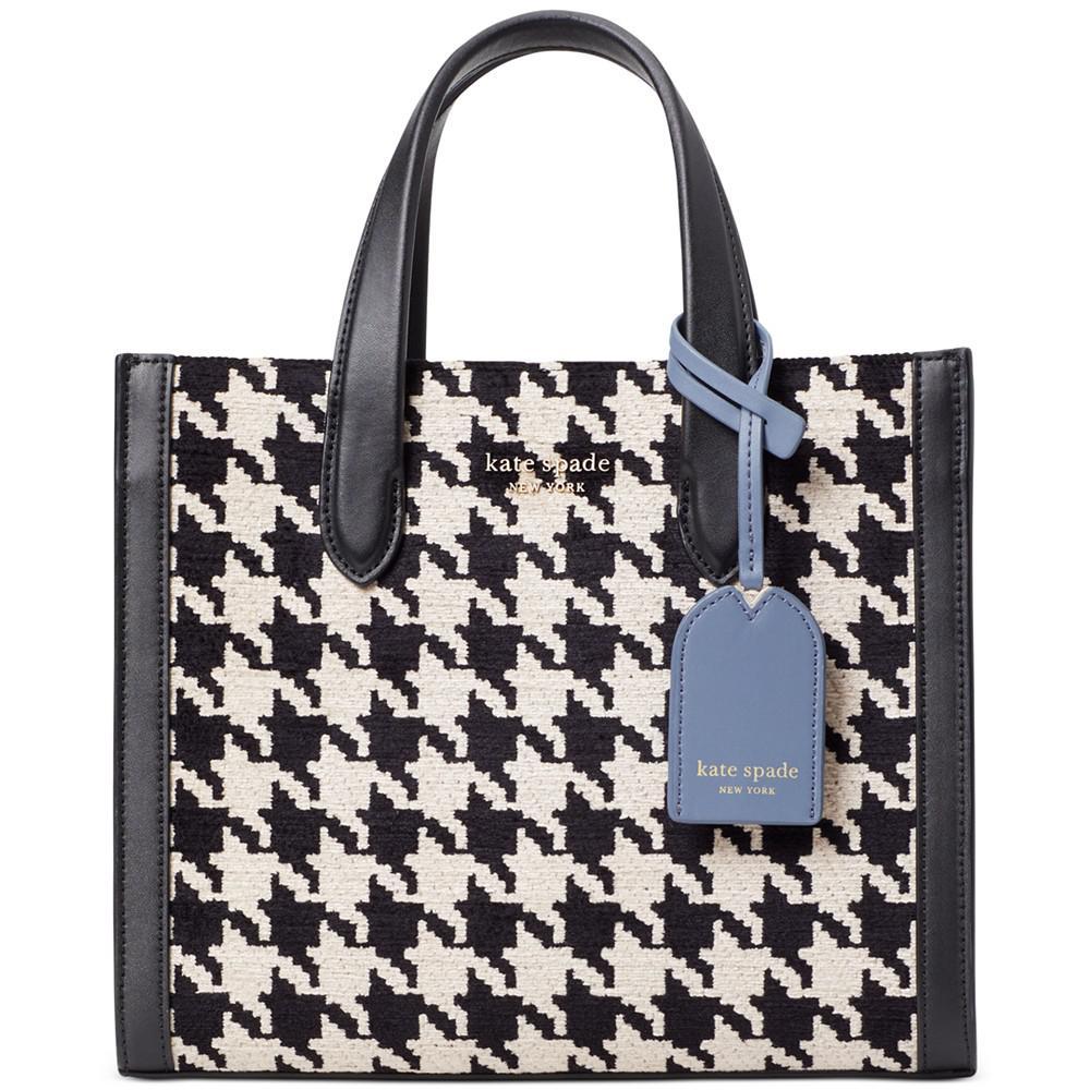 商品Kate Spade|Manhattan Houndstooth Chenille Fabric Small Tote,价格¥2624,第1张图片