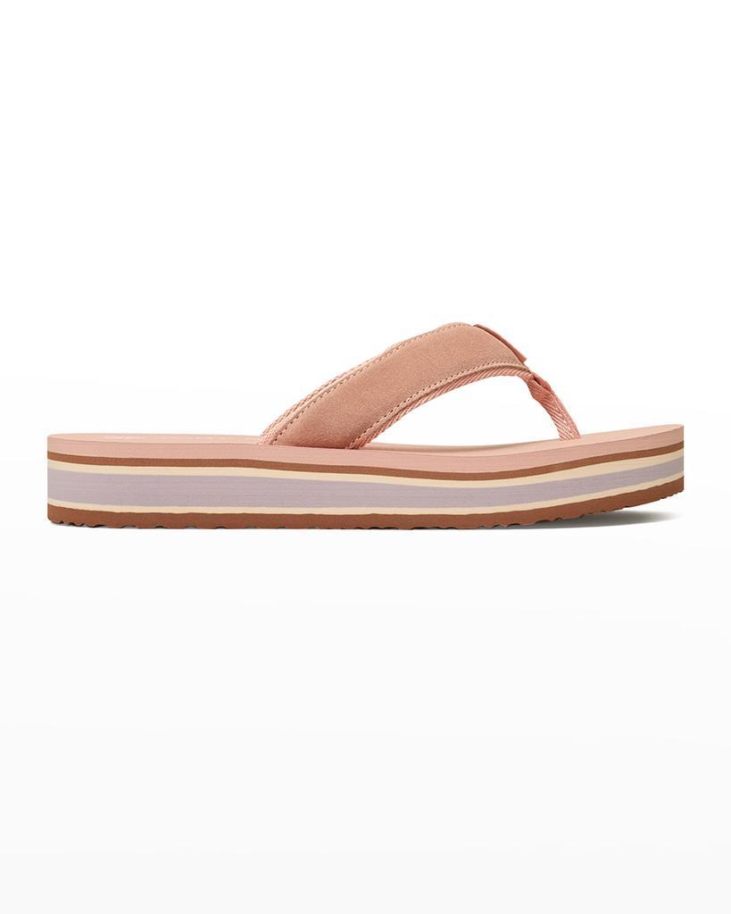 商品Tory Burch|70s Suede Flatform Thong Sandals,价格¥721,第1张图片