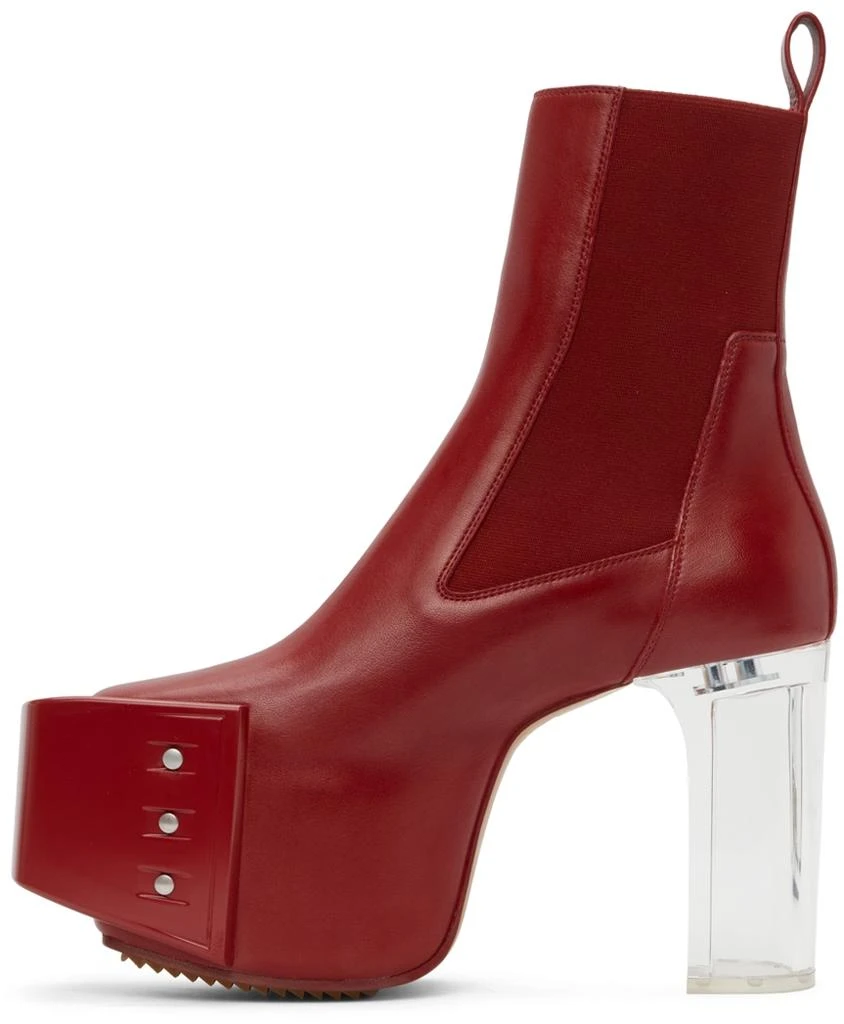 商品Rick Owens|Red Beveled Platforms,价格¥7078,第3张图片详细描述