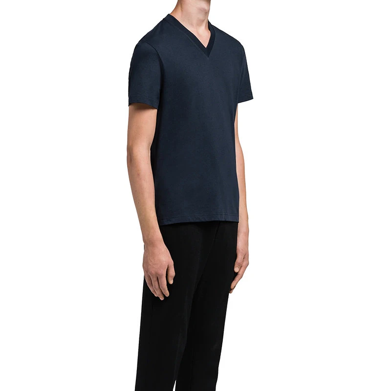 商品Prada|【预售3-7天】PRADA/普拉达  男士蓝色纯棉三角徽标短袖T恤三件套UJM493_ILK_F0124_S_181,价格¥5109,第6张图片详细描述