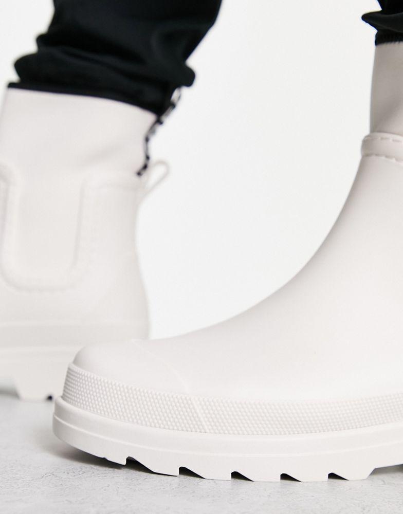 ASOS DESIGN wellington boot in white with black tape detail商品第4张图片规格展示