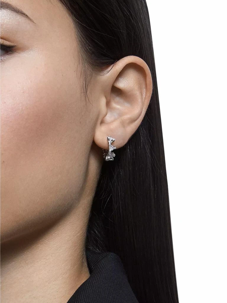 商品Swarovski|Millenia Rhodium-Plated Triangle-Cut Crystal Small Hoop Earrings,价格¥735,第3张图片详细描述