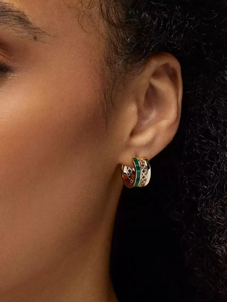 商品Birks|Dare To Dream 18K Yellow Gold &amp; Malachite Huggie Hoops,价格¥23940,第5张图片详细描述