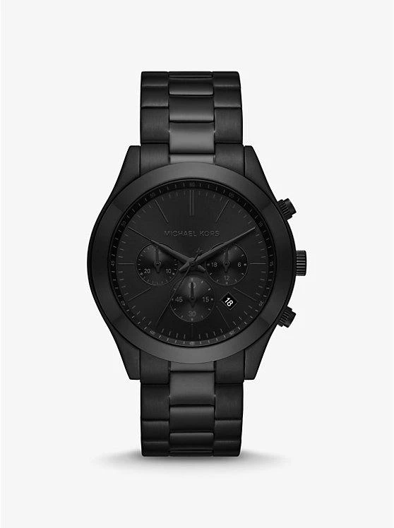 商品Michael Kors|Oversized Slim Runway Black-Tone Watch,价格¥1888,第1张图片