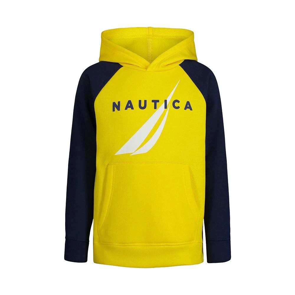 商品Nautica|Big Boys Colorblocked Long Sleeve Pullover Polyester Hoodie,价格¥318,第1张图片