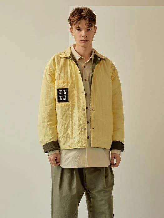 商品JWO|Wappen Detail Reversible Padded Jacket Yellow Khaki,价格¥1216,第1张图片