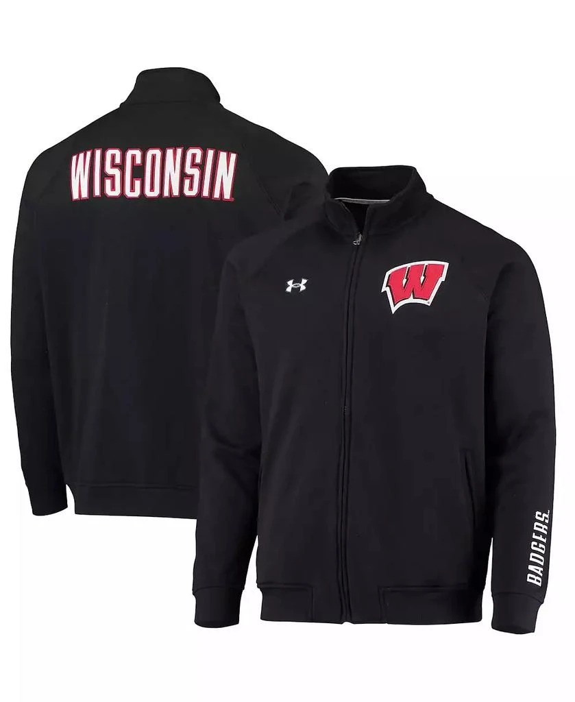 商品Under Armour|Men's Black Wisconsin Badgers Raglan Game Day Triad Full-Zip Jacket,价格¥534,第1张图片