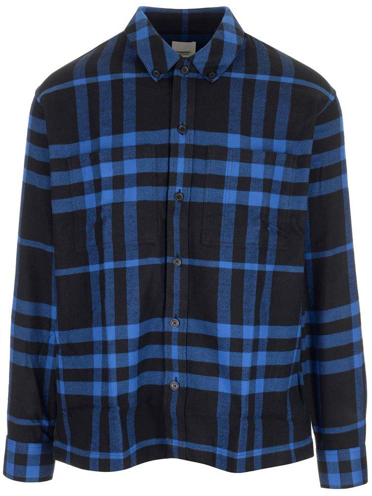 Burberry	Checked Long-Sleeved Shirt商品第1张图片规格展示