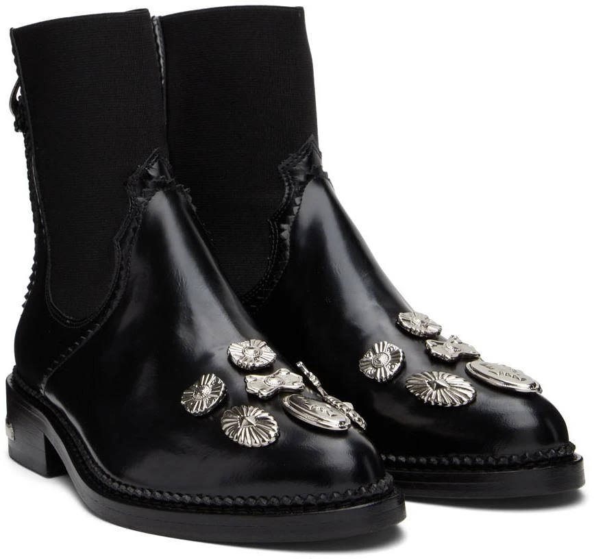 商品Toga Pulla|Black Embellished Chelsea Boots,价格¥1542,第4张图片详细描述