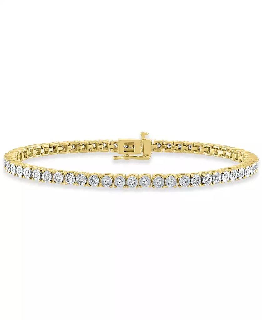 商品Macy's|Diamond Tennis Bracelet (1 ct. t.w.) in Sterling Silver, 14k Gold-Plated Sterling Silver or 14k Rose Gold-Plated Sterling Silver,价格¥2270,第1张图片