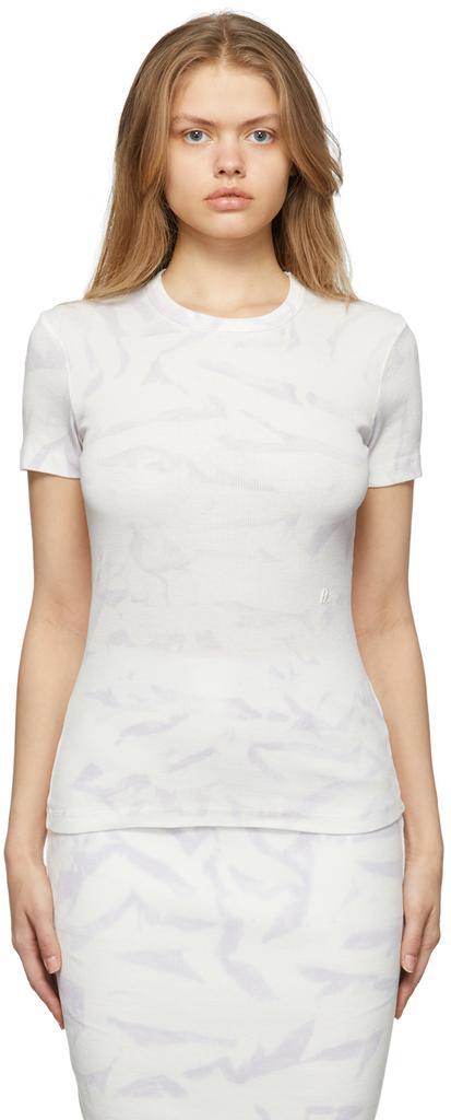 商品Helmut Lang|White Ribbed Cloud-Dyed T-Shirt,价格¥279,第1张图片