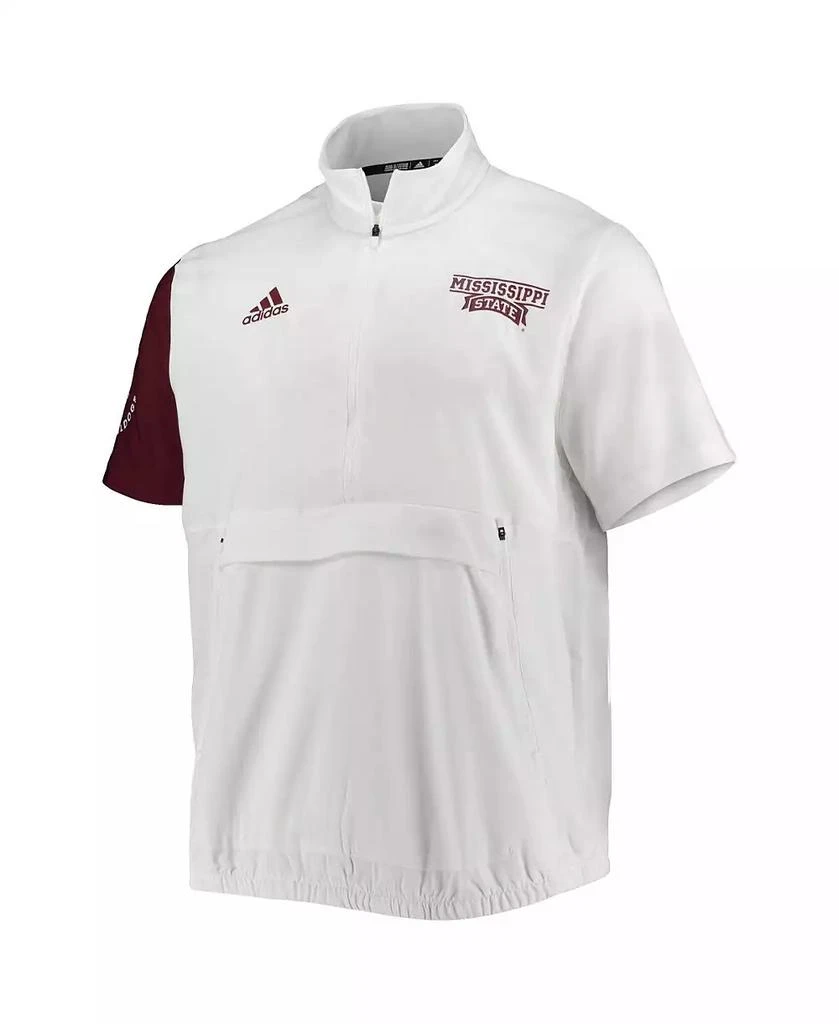 商品Adidas|Men's White Mississippi State Bulldogs M STM AEROREADY Half-Zip Jacket,价格¥389,第2张图片详细描述