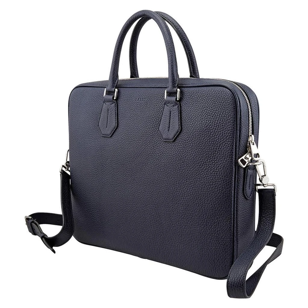 商品Bally|Staz Textured Navy Blue Leather Business Bag,价格¥5248,第2张图片详细描述
