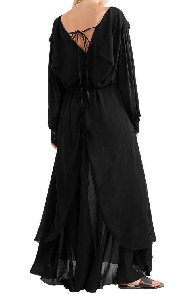 商品Chloé|Satin-jersey and draped chiffon maxi dress,价格¥8401,第4张图片详细描述