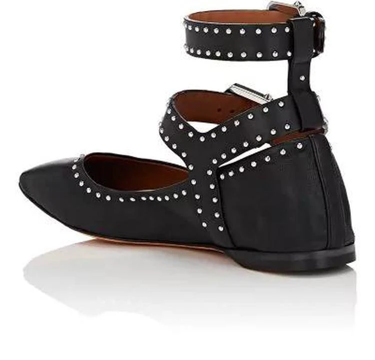 商品Givenchy|Elegant Line Studded Suede Flats,价格¥2521,第3张图片详细描述